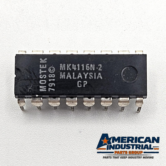 Mostek MK4116N-2GP 16Kx1 150ns dynamic RAM vintage IC in plastic DIP-16 package for retro computer and legacy electronics repair