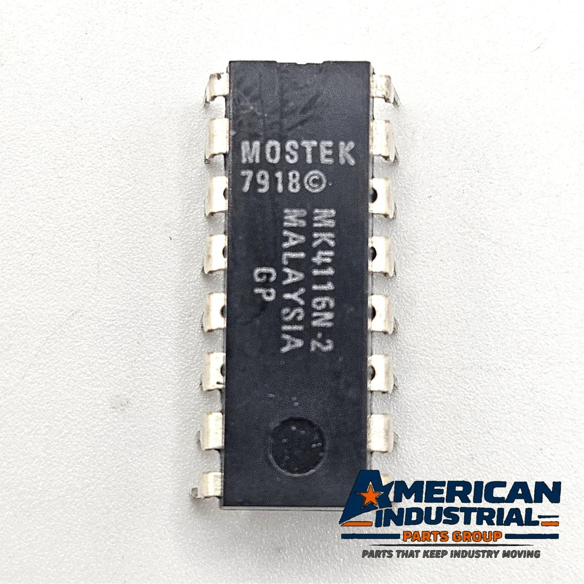 Mostek MK4116N-2GP 16Kx1 150ns dynamic RAM vintage IC in plastic DIP-16 package for retro computer and legacy electronics repair