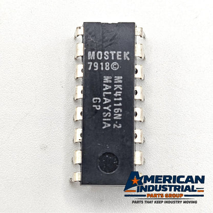 Mostek MK4116N-2GP 16Kx1 150ns dynamic RAM vintage IC in plastic DIP-16 package for retro computer and legacy electronics repair