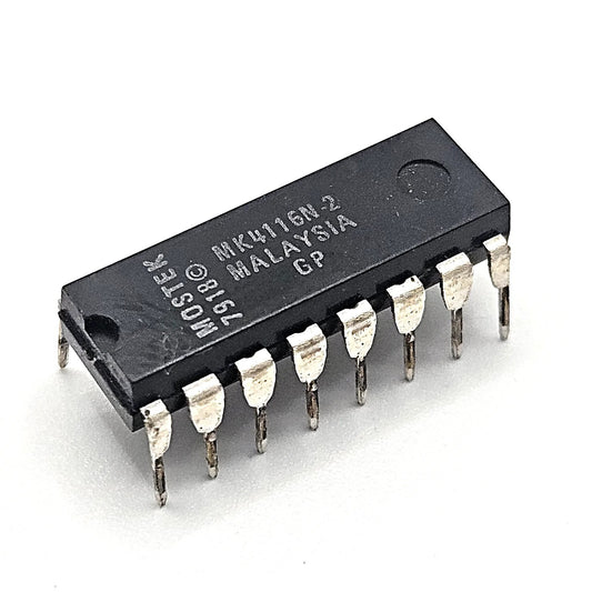Lot of 10 Mostek MK4116N-2GP 16Kx1 150ns dynamic RAM vintage ICs in plastic DIP-16 packages for retro computer and legacy electronics repair