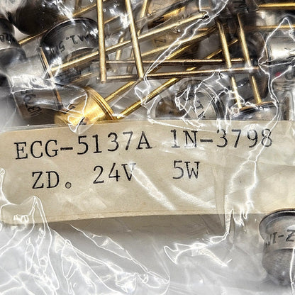 Motorola 1N3798 24V 5W Zener diode metal axial can ECG-5137A for voltage regulation and electronic repair from American Industrial Parts Group