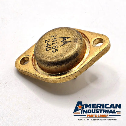 Motorola 2N255 germanium PNP power transistor gold TO-3 for vintage car radio and amplifier repair from American Industrial Parts Group