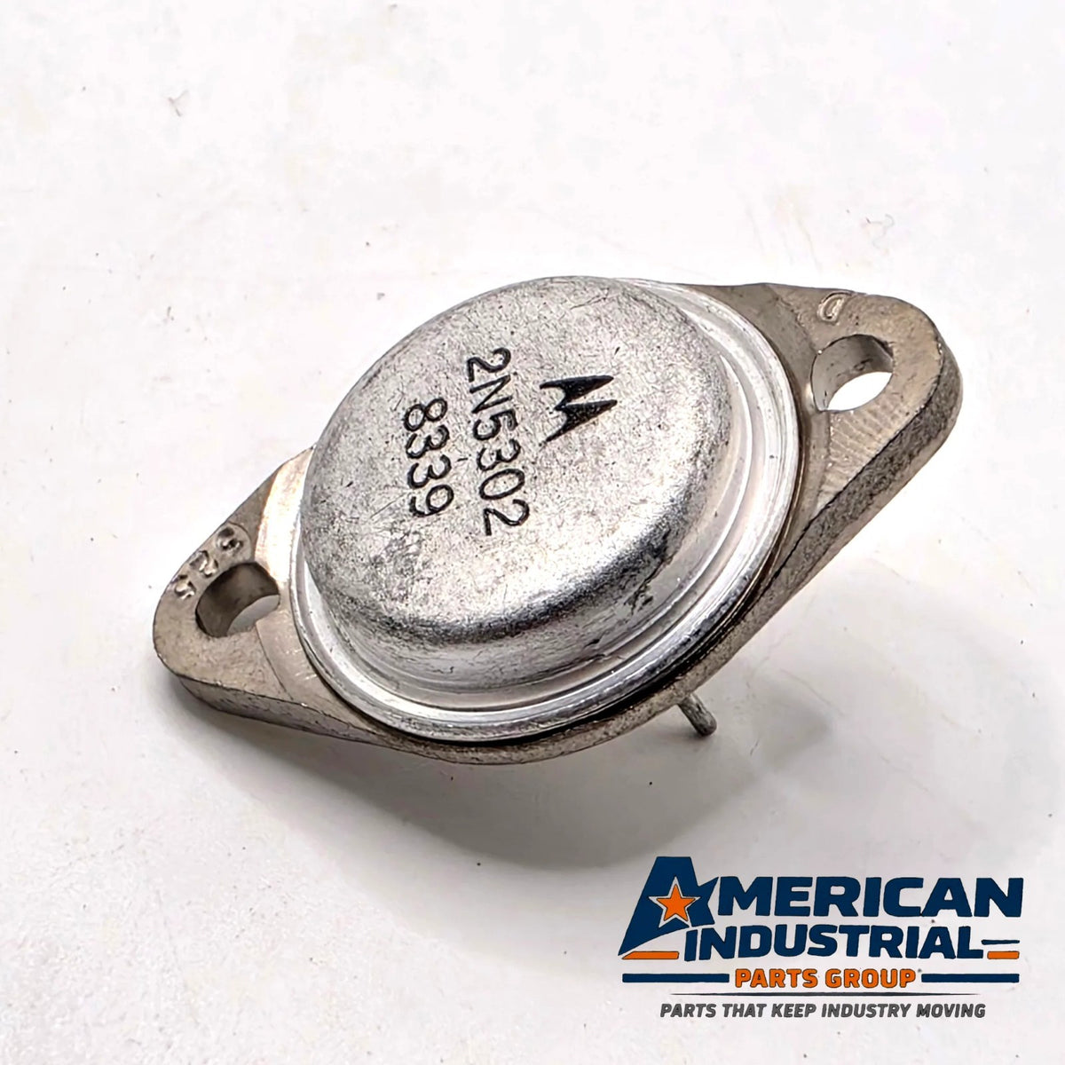 Motorola 2N5302 NPN power transistor 60V 30A 200W TO-3 for power supply and amplifier repair from American Industrial Parts Group
