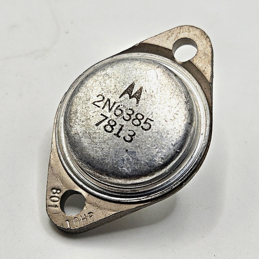 Motorola 2N6385 NPN Darlington power transistor 80V 10A TO-3 new old stock for power switching and audio amplifier repair