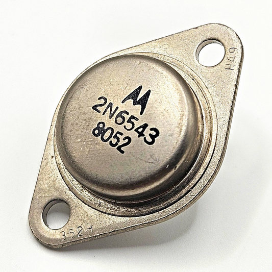 Motorola 2N6543 NPN high voltage switchmode power transistor TO-3 850V 5A vintage new old stock for power electronics repair