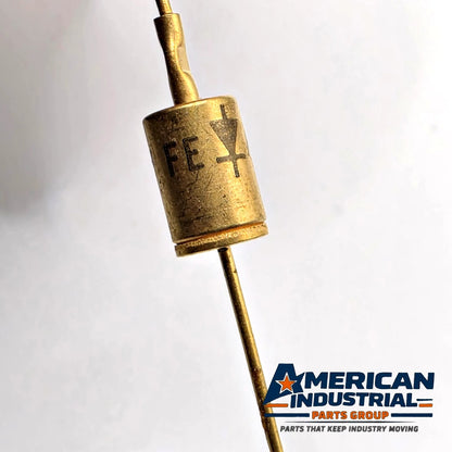 Motorola axial diode marked FE 7331 gold metal case for vintage electronics repair from American Industrial Parts Group