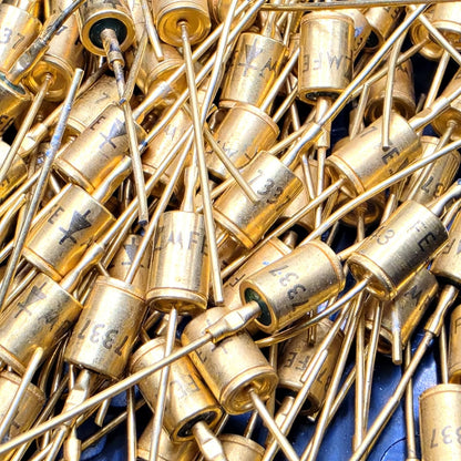 Motorola axial diode marked FE 7331 gold metal case for vintage electronics repair from American Industrial Parts Group