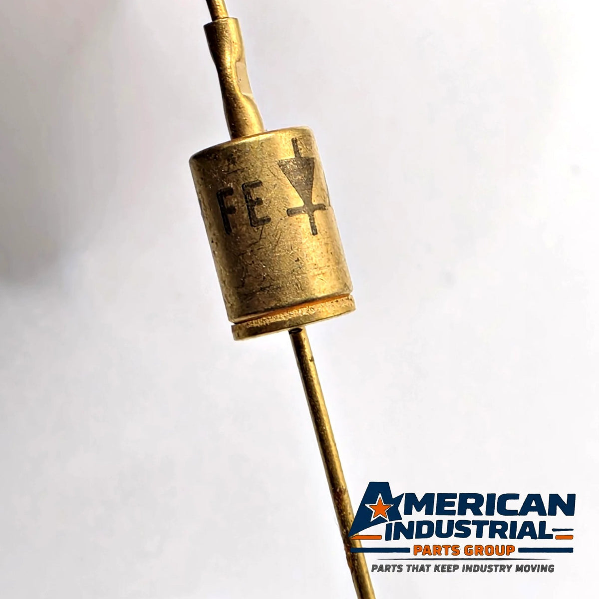 Lot of 10 Motorola axial diodes marked FE 7331 gold metal case for vintage electronics repair from American Industrial Parts Group