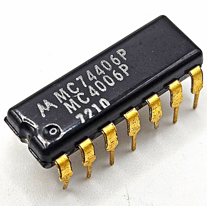 Motorola MC7406P MC4006P hex inverter buffer driver open collector 14-pin DIP for vintage computer and logic board repair