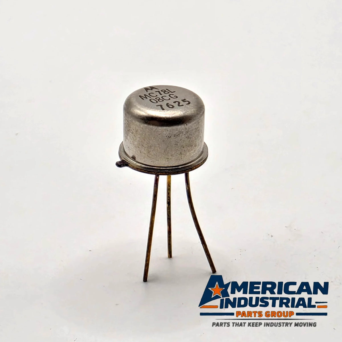 Motorola MC78L08CG 78L08 voltage regulator 8V 100mA TO-39 metal can gold leads for test equipment repair from American Industrial Parts Group