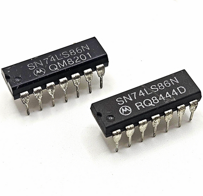 Motorola SN74LS86N quad 2-input XOR gate DIP-14 lot of 2 for vintage electronics repair and TTL logic circuits