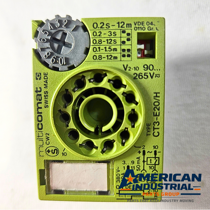 Multicomat CT3-E20/H time delay relay 0.2s-12m 90-265VAC 10A for industrial control panels and automation systems