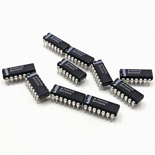Lot of 10 National Semiconductor DM7404N hex inverter TTL DIP-14 vintage new old stock for legacy logic repair