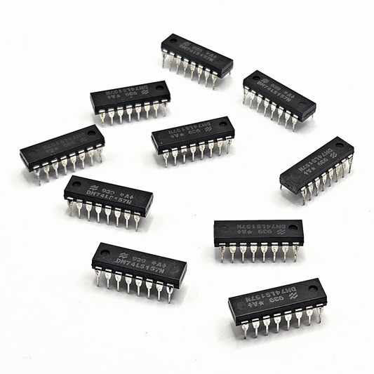 Lot of 10 National Semiconductor DM74LS157N quad 2:1 multiplexers DIP-16 for vintage electronics repair and TTL logic circuits