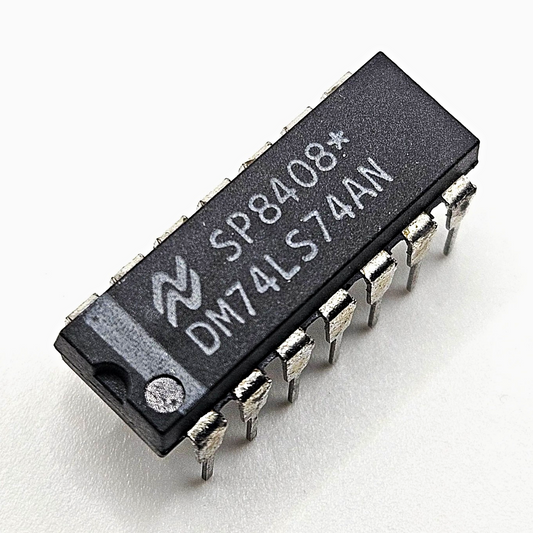 National Semiconductor DM74LS74AN dual D flip-flop 14-pin DIP for vintage electronics repair and TTL logic circuits