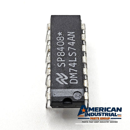 Lot of 10 National Semiconductor DM74LS74AN dual D flip-flops 14-pin DIP for vintage electronics repair and TTL logic circuits