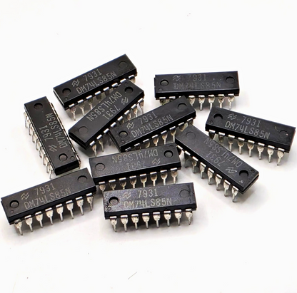 Lot of 10 National Semiconductor DM74LS85N 74LS85 4-bit magnitude comparators 16-pin DIP for vintage computer and logic repair from American Industrial Parts Group