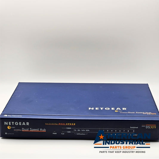 Netgear DS309 9-port dual speed hub 10/100Mbps for network connectivity applications