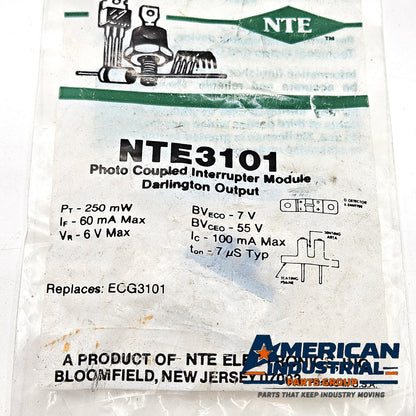 NTE Electronics NTE3101 photo coupled interrupter module NPN Darlington output ECG3101 replacement for sensing and board repair