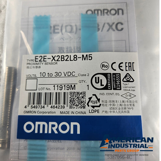 Omron E2E-X2B2L8-M5 inductive proximity sensor PNP NC 0-2mm 10-30VDC M8 for industrial automation systems