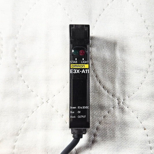Omron E3X-A11 fiber optic amplifier sensor 10-30VDC for industrial automation and machine sensing applications