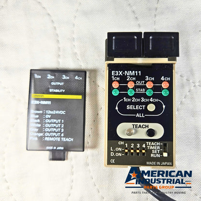 Omron E3X-NM11 fiber optic sensor amplifier 4-channel 12-24VDC for industrial automation systems and machine sensing