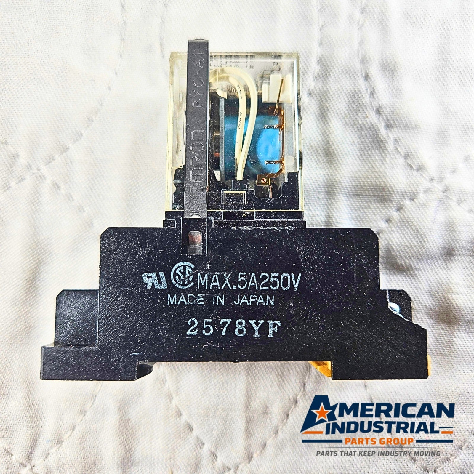 Omron PYXC-A1 industrial relay 5A 250VAC/DC with base for industrial control panels and automation systems
