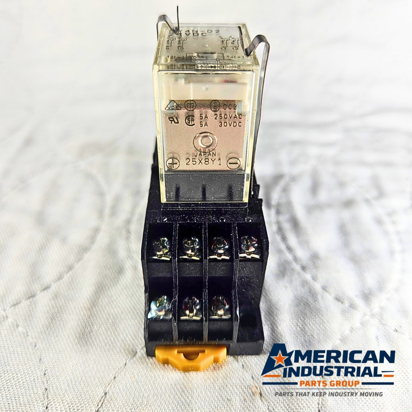 Omron PYXC-A1 industrial relay 5A 250VAC/DC with base for industrial control panels and automation systems
