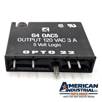 Opto 22 G4OAC5 G4 AC output module 120VAC 3A 5V logic for industrial automation I/O from American Industrial Parts Group