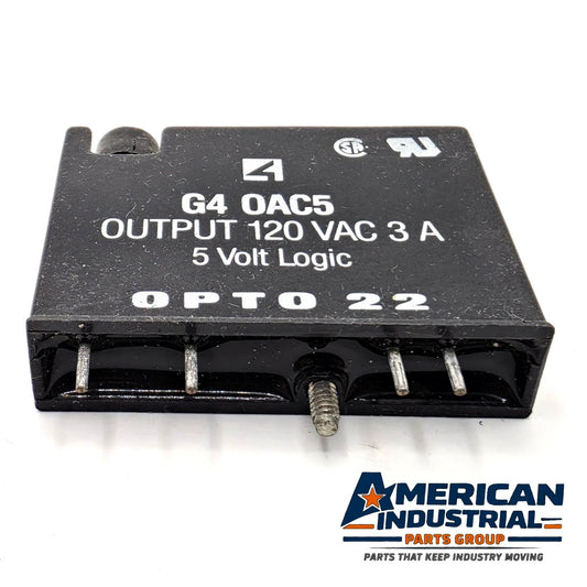 Opto 22 G4OAC5 G4 AC output module 120VAC 3A 5V logic for industrial automation I/O from American Industrial Parts Group