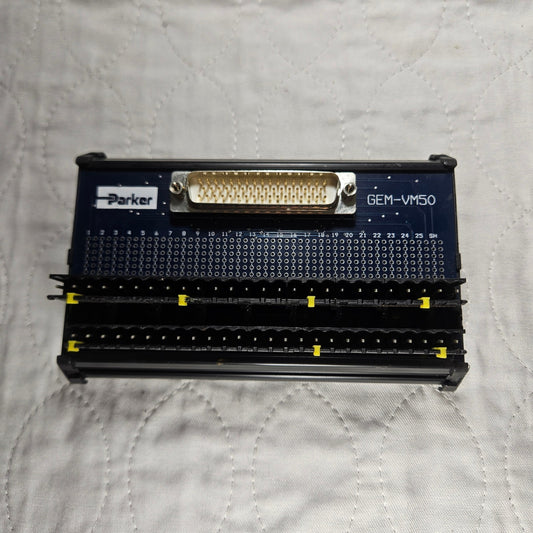 Parker GEM-VM50 breakout board 50-pin to screw terminal DIN rail module for industrial motion control and automation systems