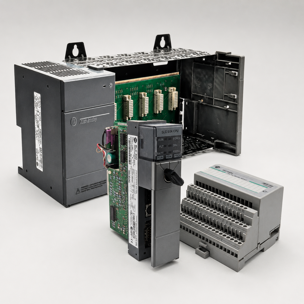 PLC chassis, processor and industrial I/O components available from American Industrial Parts Group