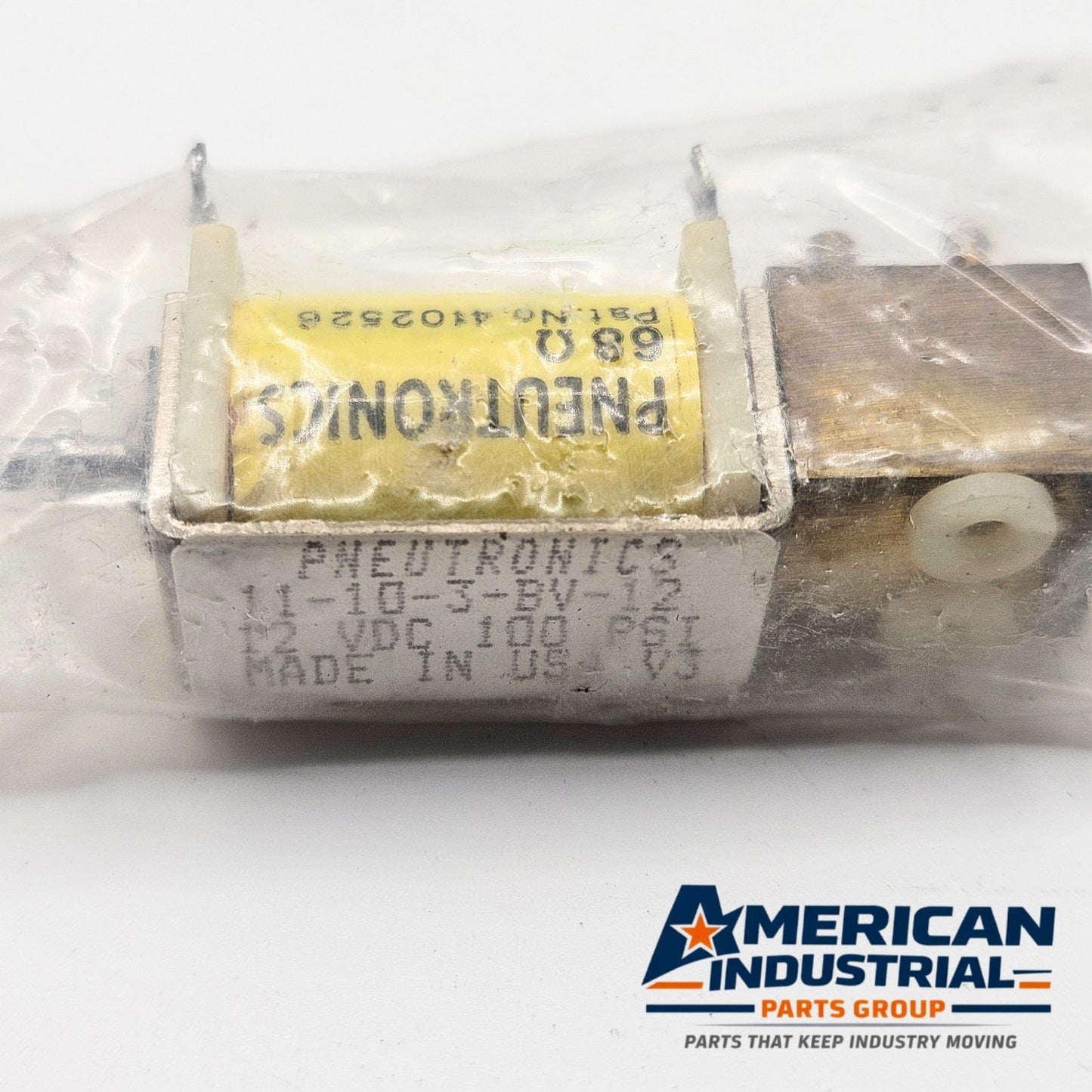 Pneutronics 11-10-3-BV-12 pneumatic solenoid valve for industrial automation and MRO applications. American Industrial Parts Group.