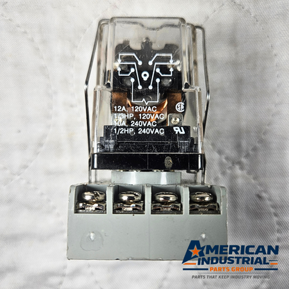 Potter & Brumfield KRPA-11AG-120 relay 120VAC coil 11-pin with base for industrial control panels and automation systems
