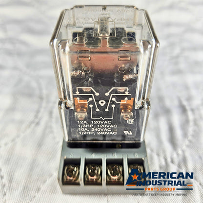 Potter & Brumfield KRPA-11AG-120 relay 120VAC with IDEC SR2P-06 socket for industrial control panels and automation systems