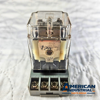 Potter & Brumfield KRPA-11AG-120 relay 120VAC with IDEC SR2P-06 socket for industrial control panels and automation systems