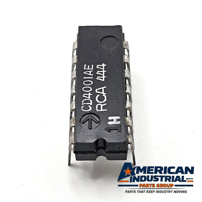 RCA CD4001AE CMOS quad 2-input NOR gate DIP-14 vintage new old stock for legacy logic repair