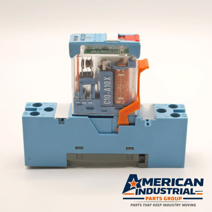 Releco C10-A10X 120VAC plug-in relay with socket interface for industrial control panels and automation systems