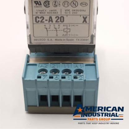 Releco C2-A20 X plug-in relay module with MR-C socket for industrial control panels and automation systems