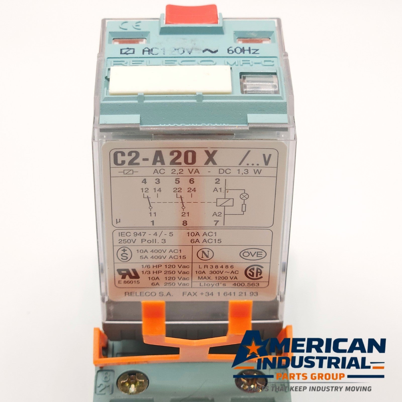 Releco C2-A20 relay 250V 10A AC1 6A AC15 pack of 2 for industrial control panels and automation systems