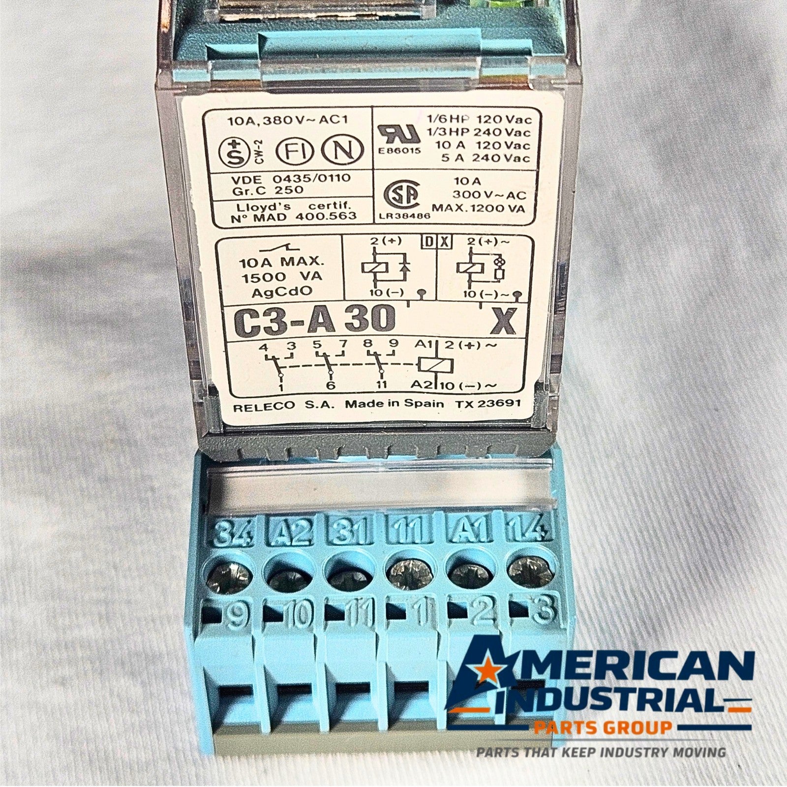 Releco MR-C C3-A30 X 24VDC electromechanical relay DIN rail for industrial control panels and automation systems