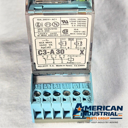 Releco MR-C C3-A30 X 24VDC electromechanical relay DIN rail for industrial control panels and automation systems
