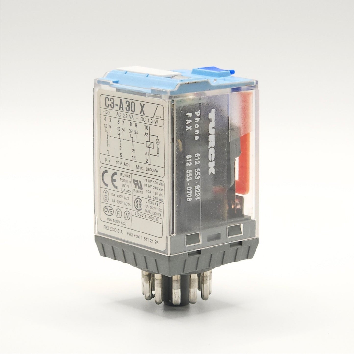 Releco C3-A30X 24VDC 3PDT plug-in relay for industrial control panels and automation systems