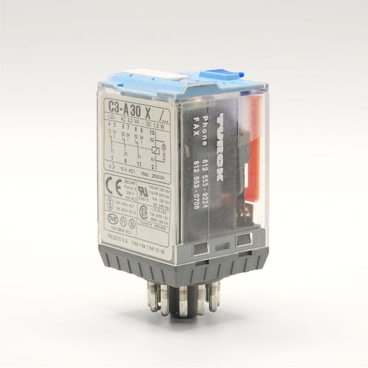 Releco C3-A30X 24VDC 3PDT plug-in relay for industrial control panels and automation systems