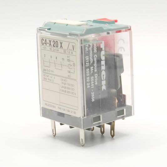 Releco C4-X20X 120VAC coil 4PDT plug-in relay for industrial control panels and automation systems
