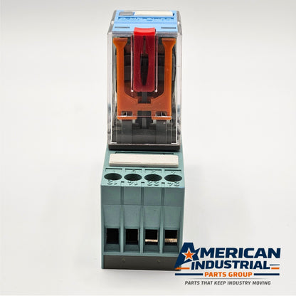 Releco C7-A20X relay with S7-MP socket base 120VAC DIN rail for industrial control panels and automation systems