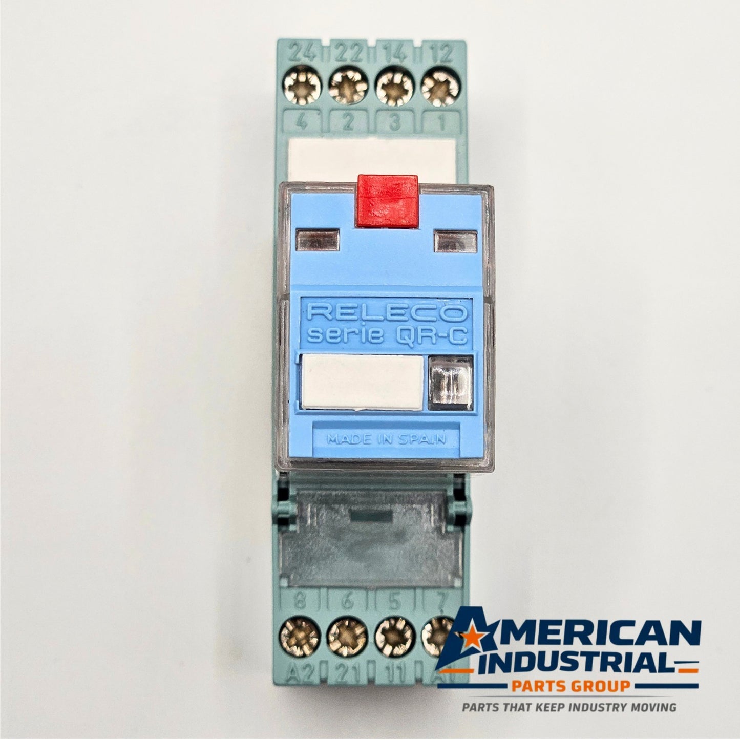 Releco C7-A20X relay with S7-MP socket base 120VAC DIN rail for industrial control panels and automation systems