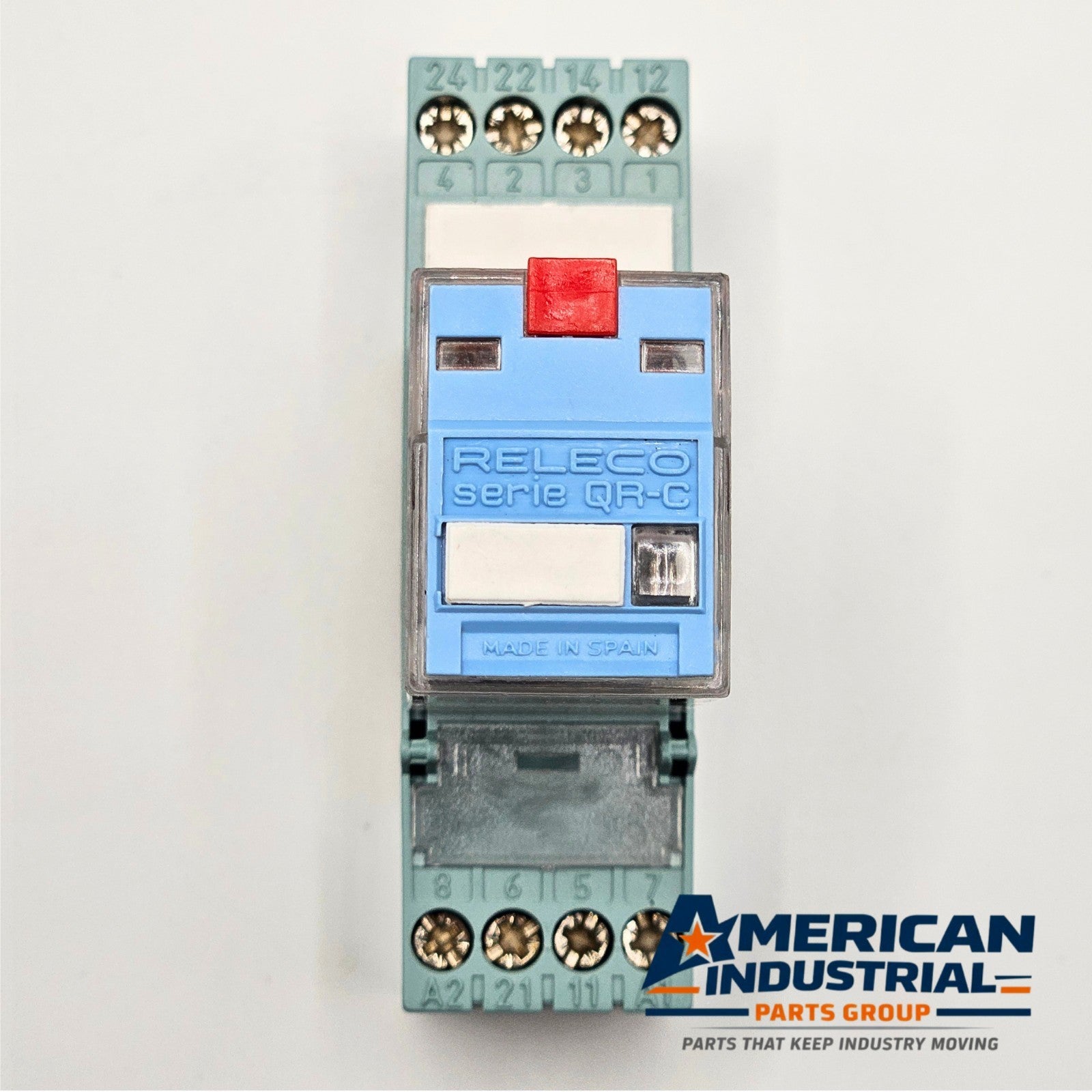 Releco C7-A20X relay with S7-MP socket base 120VAC DIN rail for industrial control panels and automation systems