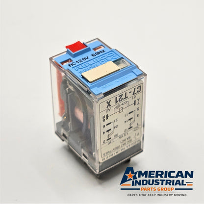 Releco C7-T21X relay 120VAC with S7-MP DIN rail base lot of 5 for industrial control panels and automation systems