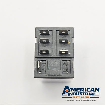 Releco C7-T21X relay 120VAC with S7-MP DIN rail base lot of 5 for industrial control panels and automation systems